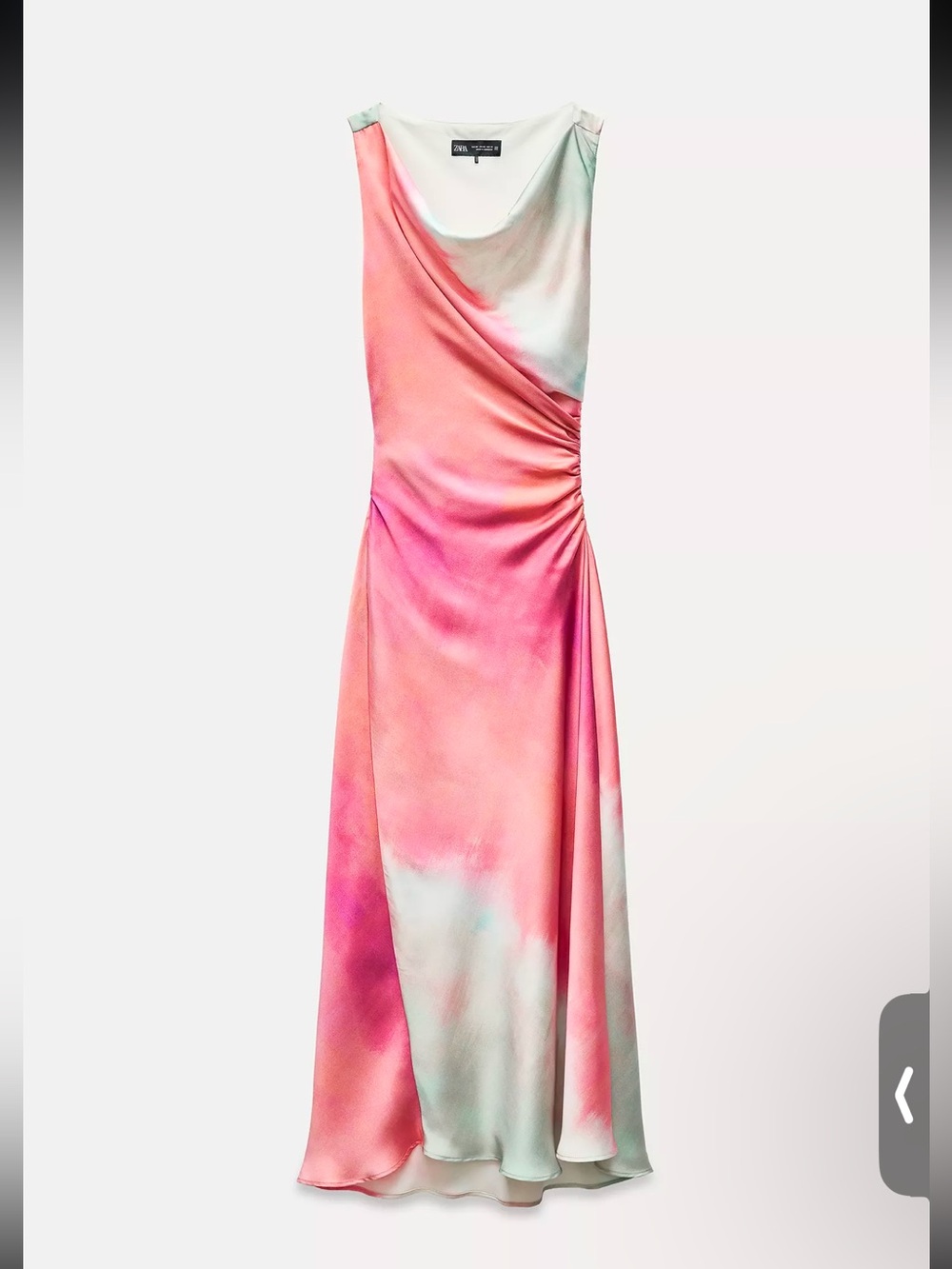 Zara Pink and Mint Tie-Dye Sleeveless Midi Dress